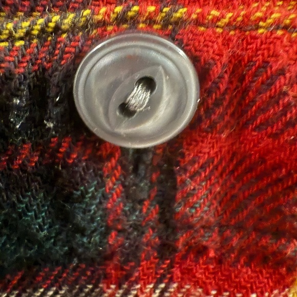 Lauren Ralph Lauren Flannel Button Front Shirt Petite Small Red Plaid Cotton - Picture 3 of 4